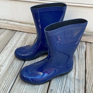 KIDS UGG Raana Blue Rubber Waterproof Rain Boots Size 2